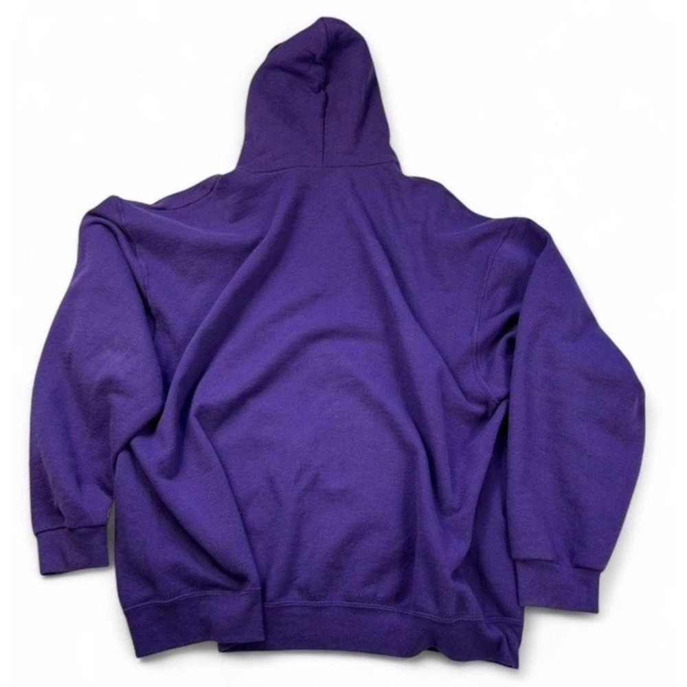 Vintage Jerzees King College Hoodie Purple 2XL Collegiate School Sweatshirt - Picture 2 of 6